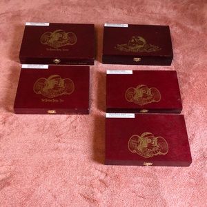 Wooden Cigar boxes.   Lot of 5